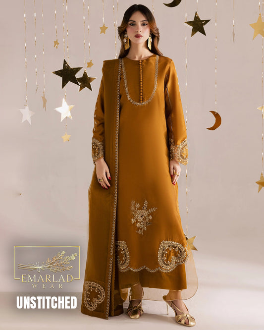 2026 Shesha Silk Embroidered Bridal Kaftan 3 Piece Suit Design 202
