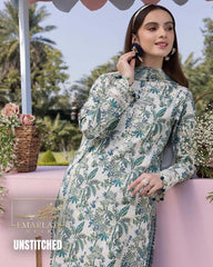 Crimson grey Printed Lawn Suit with Chicken Kari Embroidery & Chiffon Dupatta