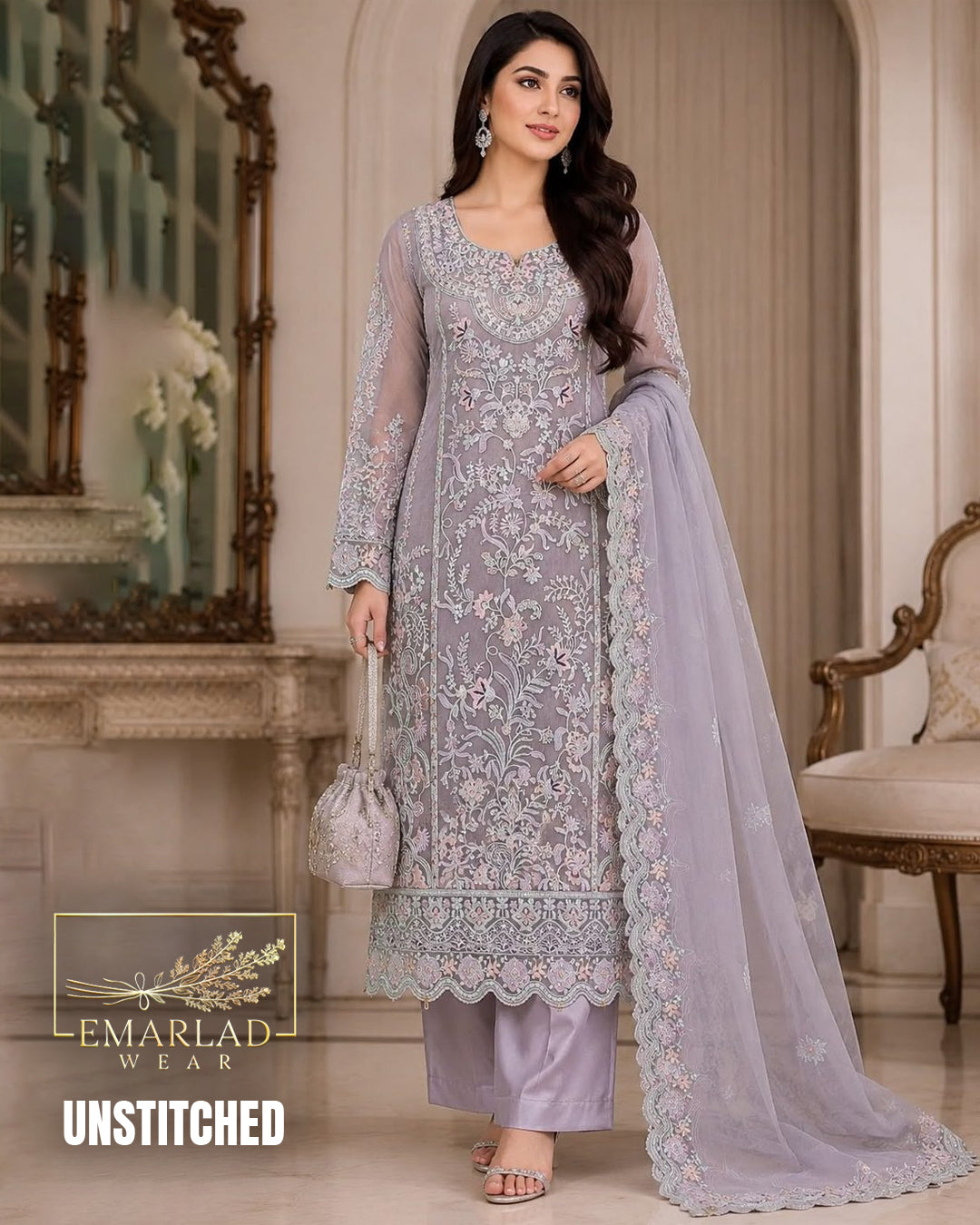Emarlad Wear Mauve Organza Formal Collection Replica