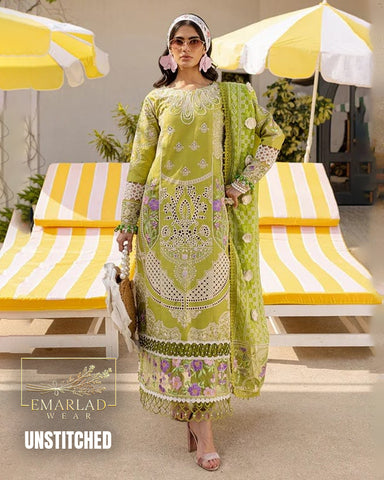 Parishay Eid Collection Cotton Chicken Kari Suit – Mustard (Dhani)