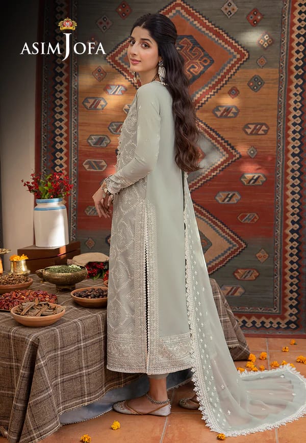 Asim Jofa Pistachio Formal Collection Chiffon Fabric
