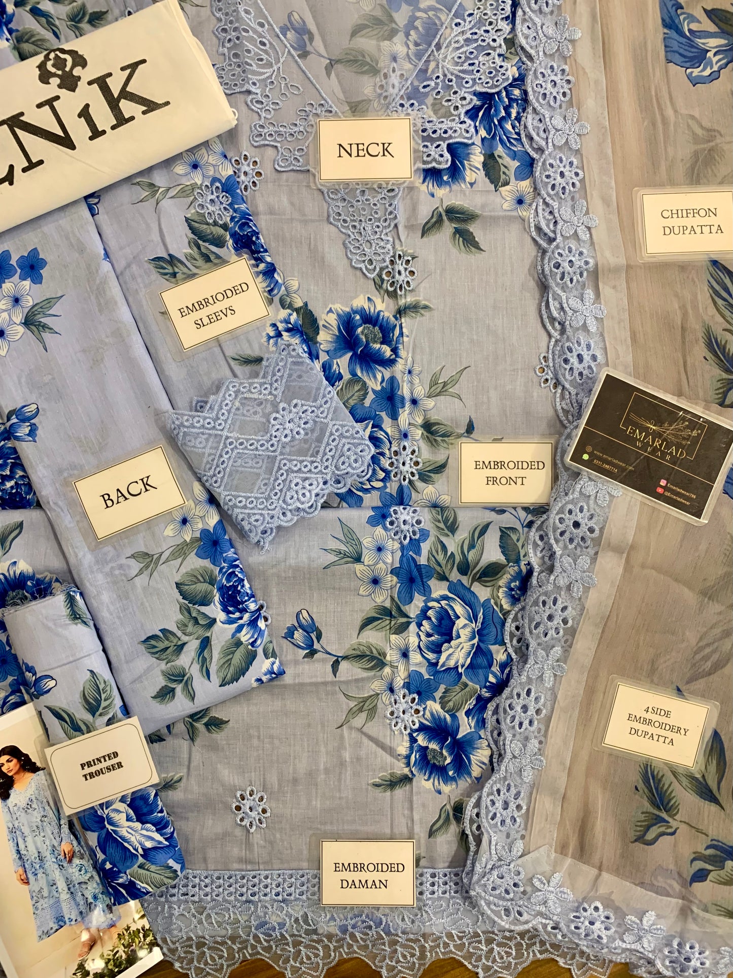Iznik | Light Blue - Printed Lawn Chikankari Collection