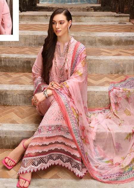 Noor by sadia pink shiffle Chikankari dress 3pc
