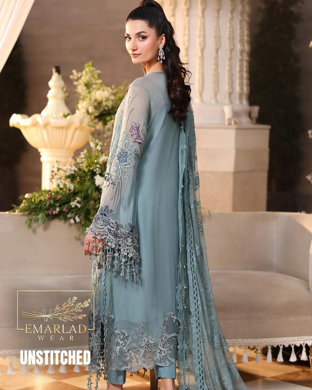 Maira B Hit Code King Copy Chiffon 3 Piece Suit | Unstitched Luxury Collection