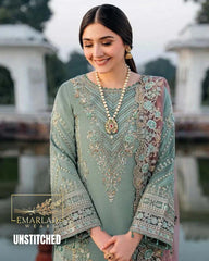 Imrozia Ice-Green Embroidered Chiffon Collection