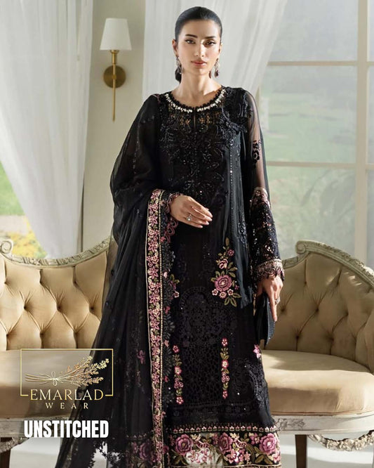 M.B  Article Colour black Unstitched 3 Piece Suit