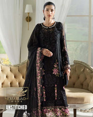 M.B  Article Colour black Unstitched 3 Piece Suit