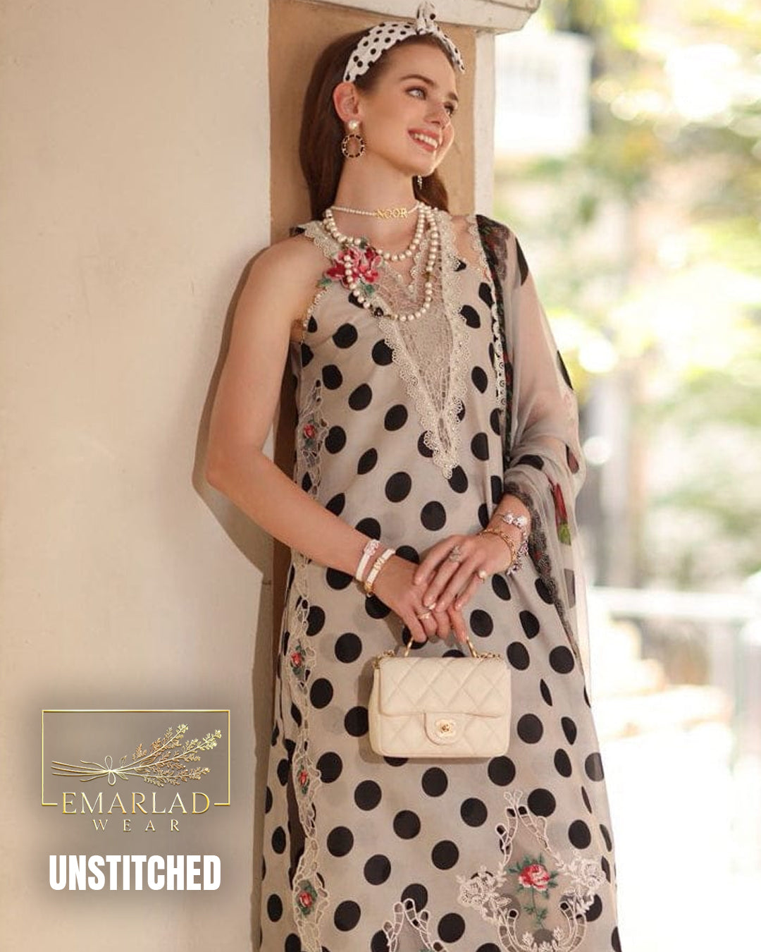 Charizma Polka Dot Swiss Lawn Suit 2026 – 3PC Dress with Silk Digital Dupatta
