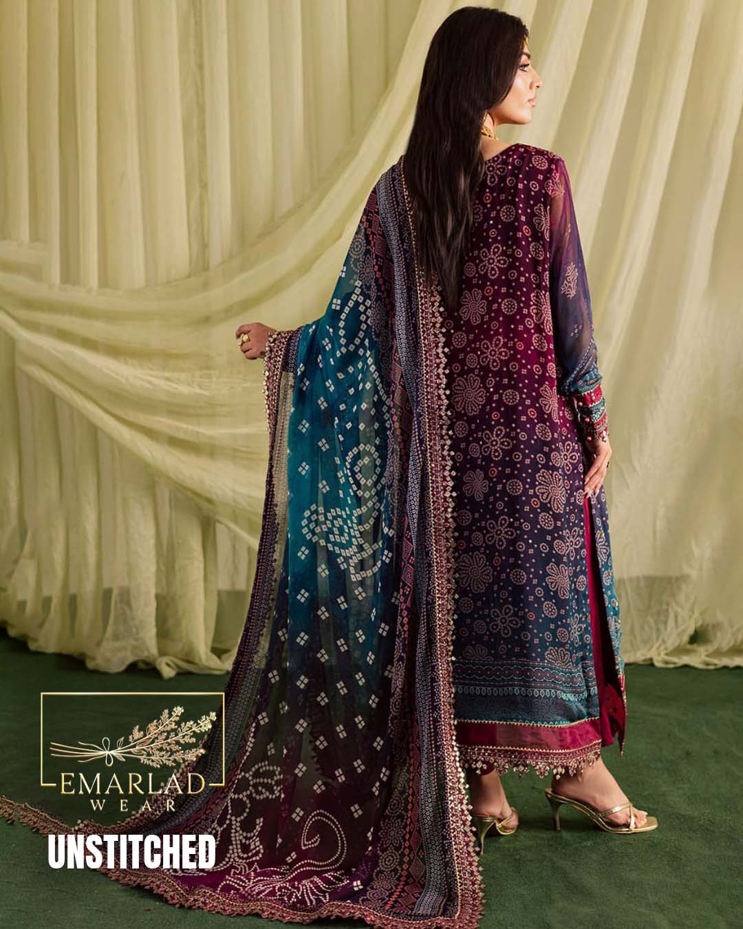 Nureh Printed Lawn Suit with Chiffon Embroidered Dupatta (NP-700)