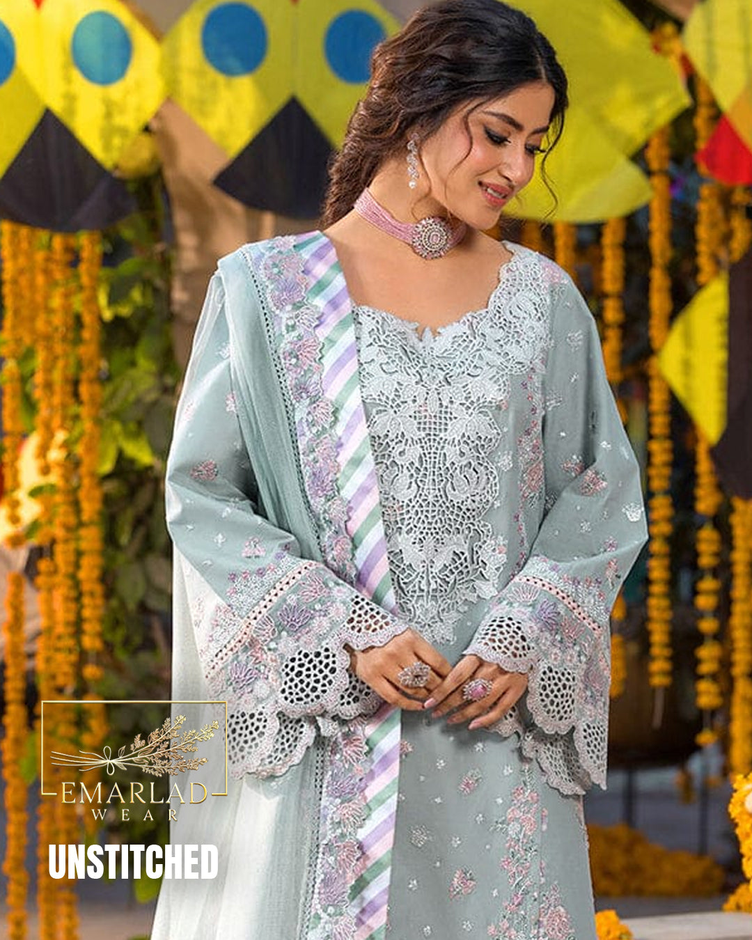 Motifz Heer Design #188 Grey Luxury Lawn Cotton Suit – Khaddi Net 3PC Chickenkari Embroidered Outfit