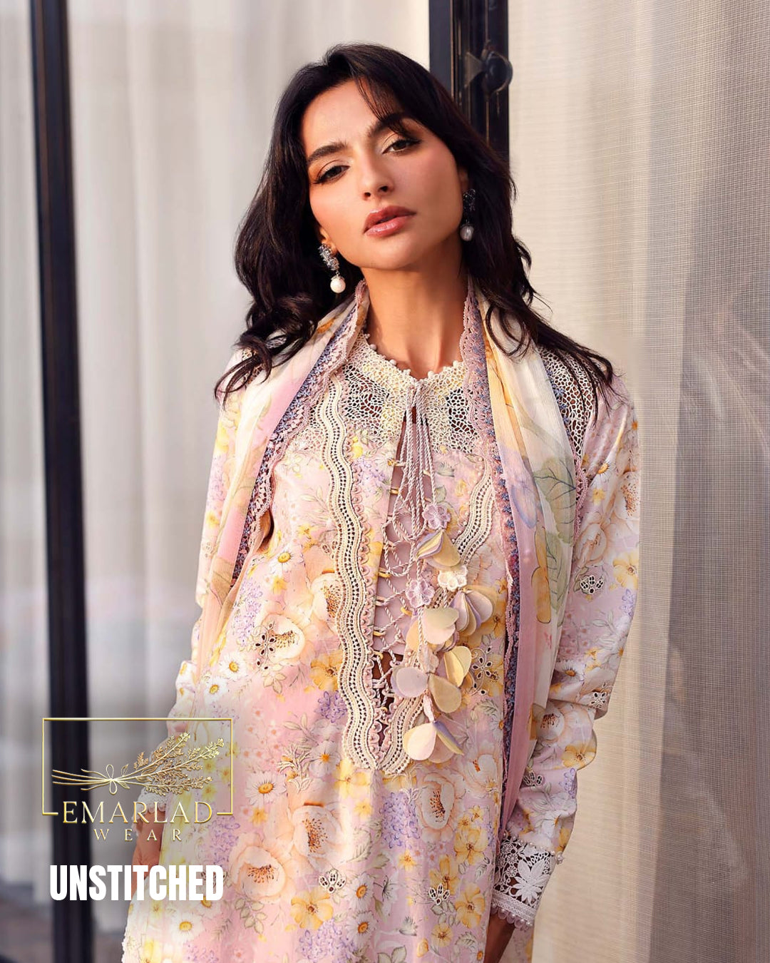 Maria B M Prints Vol-02 Lawn 2026 MBL-MPT-3007A/B Yellow Peach