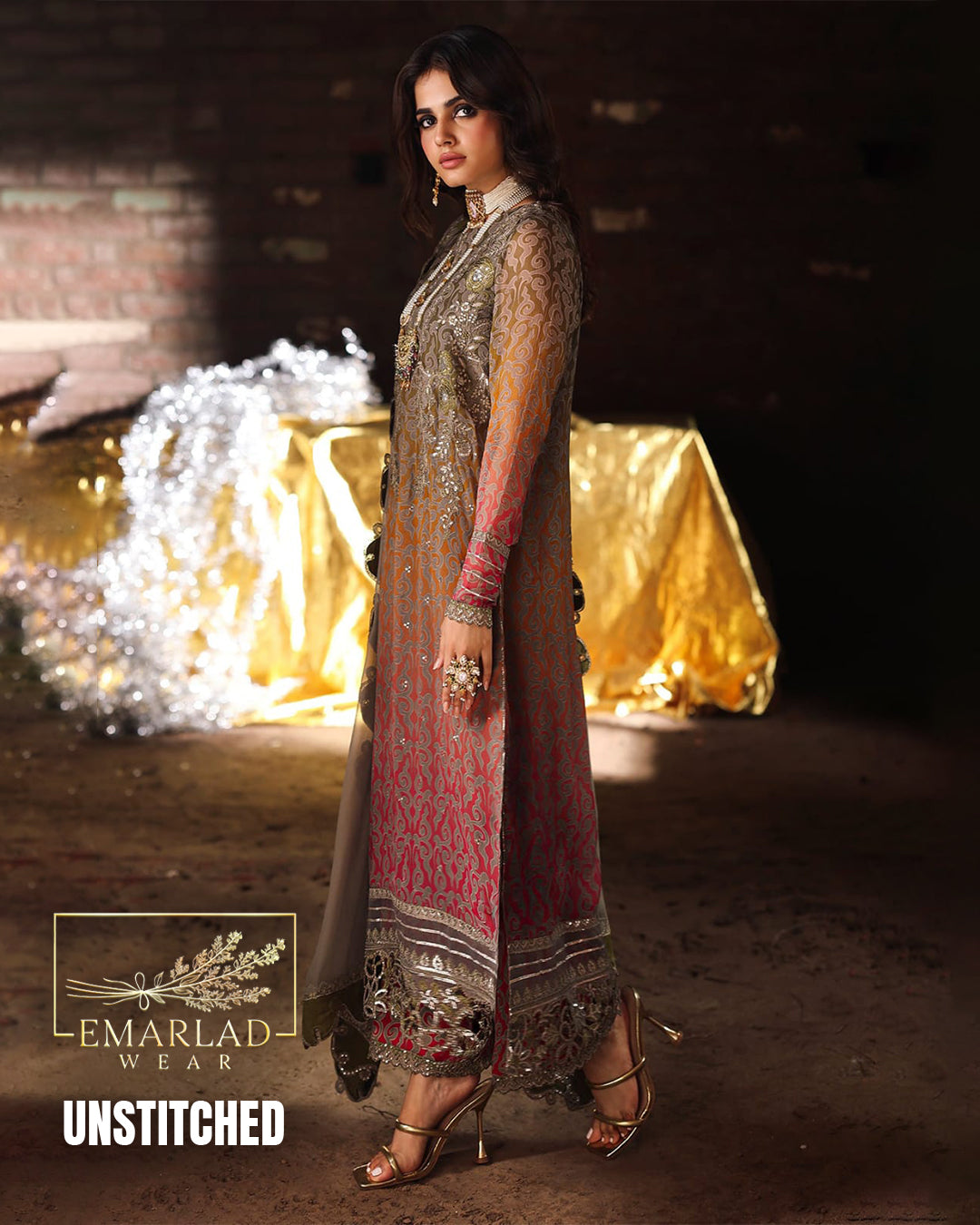 Charizma Luxury Digital Chiffon Tie & Dye Diamond Suit – 3 Piece