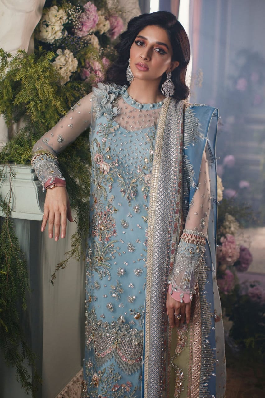 ELAN-EMBROIDERED NET SUITS 4 PIECE