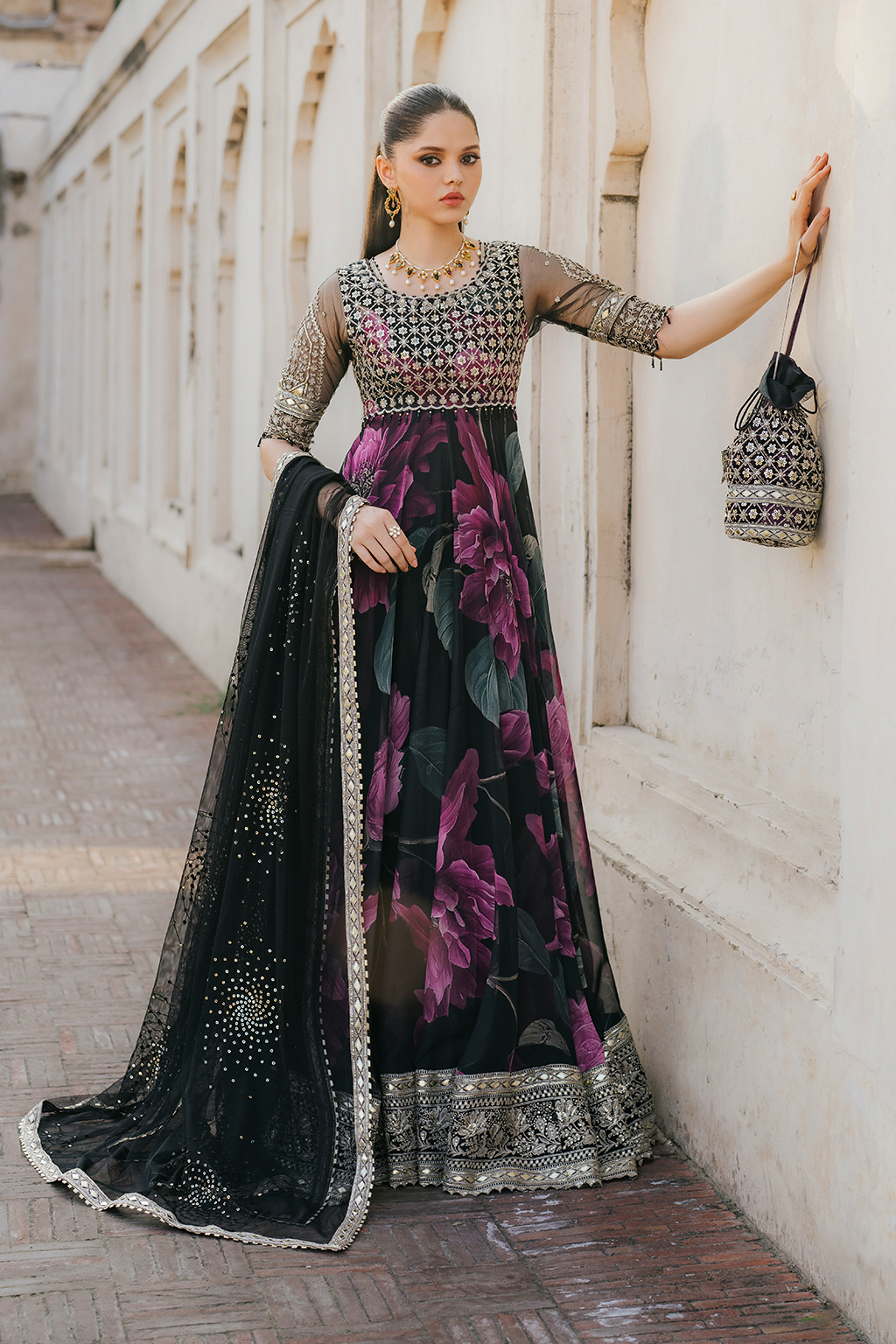 Iznik | Black - Digital Chiffon Collection