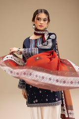 Bareeze | Navy Blue - Embroidered Dhanak Collection