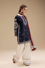 Bareeze | Navy Blue - Embroidered Dhanak Collection