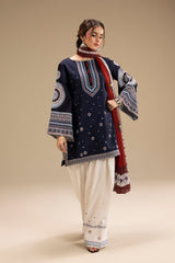 Bareeze | Navy Blue - Embroidered Dhanak Collection