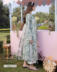 Crimson grey Printed Lawn Suit with Chicken Kari Embroidery & Chiffon Dupatta
