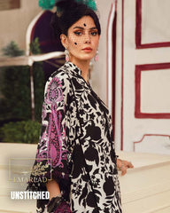 M.B Premium Digital Lawn 3PC – Cembric Voile Aplik Dupatta | 2025