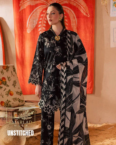 Nurah Lawn Collection 2026 Black 3PC Suit – Heavy Embroidered Chiffon Dupatta | NC-NP-465A/B