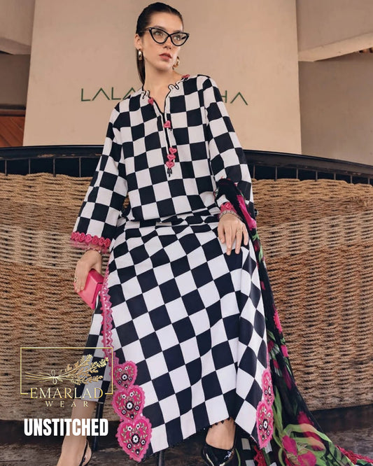 M.B M Print Lawn 2026 Black Box 3PC Embroidered Suit | MBL-MPT-2906A/B