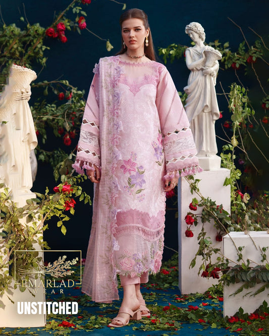 Parishay Pink 3 Piece Luxury Lawn Embroidered Suit – Designer Lawn Collection 2026