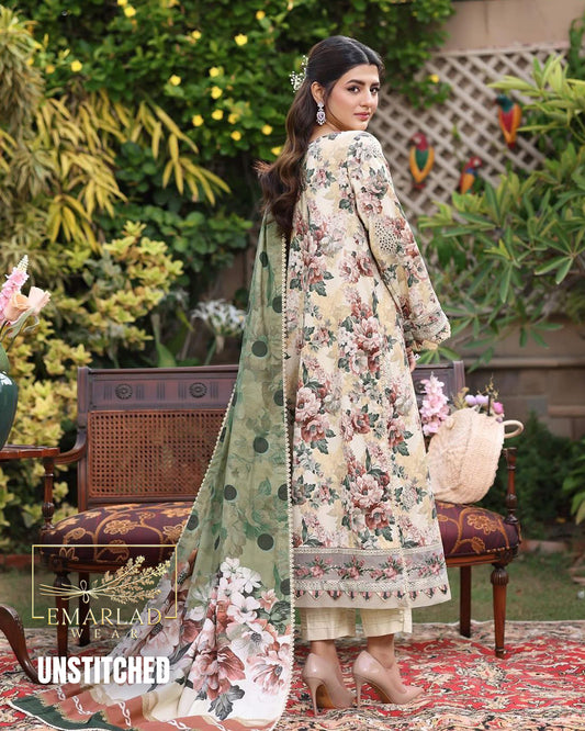 Aneela’s Skin Multi Printed Lawn Suit with Chikankari Embroidery & Chiffon Dupatta – 3 Piece
