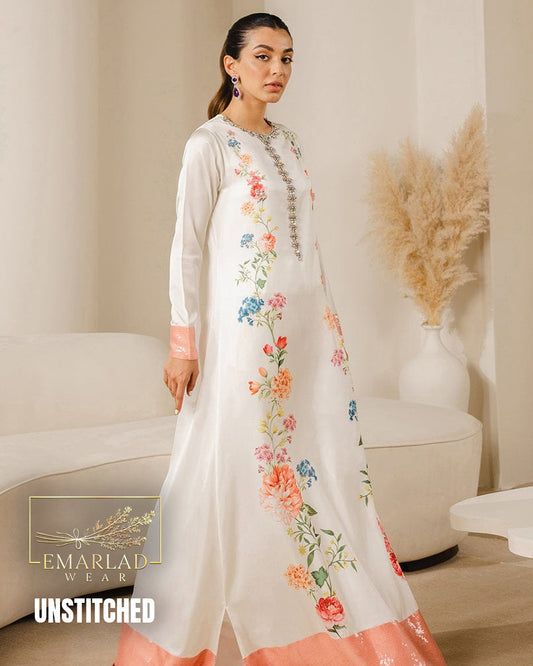 Lulusar Swiss Lawn Embroidered Collection 2026 White 3PC Suit with Silk Digital Printed Dupatta – Unstitched