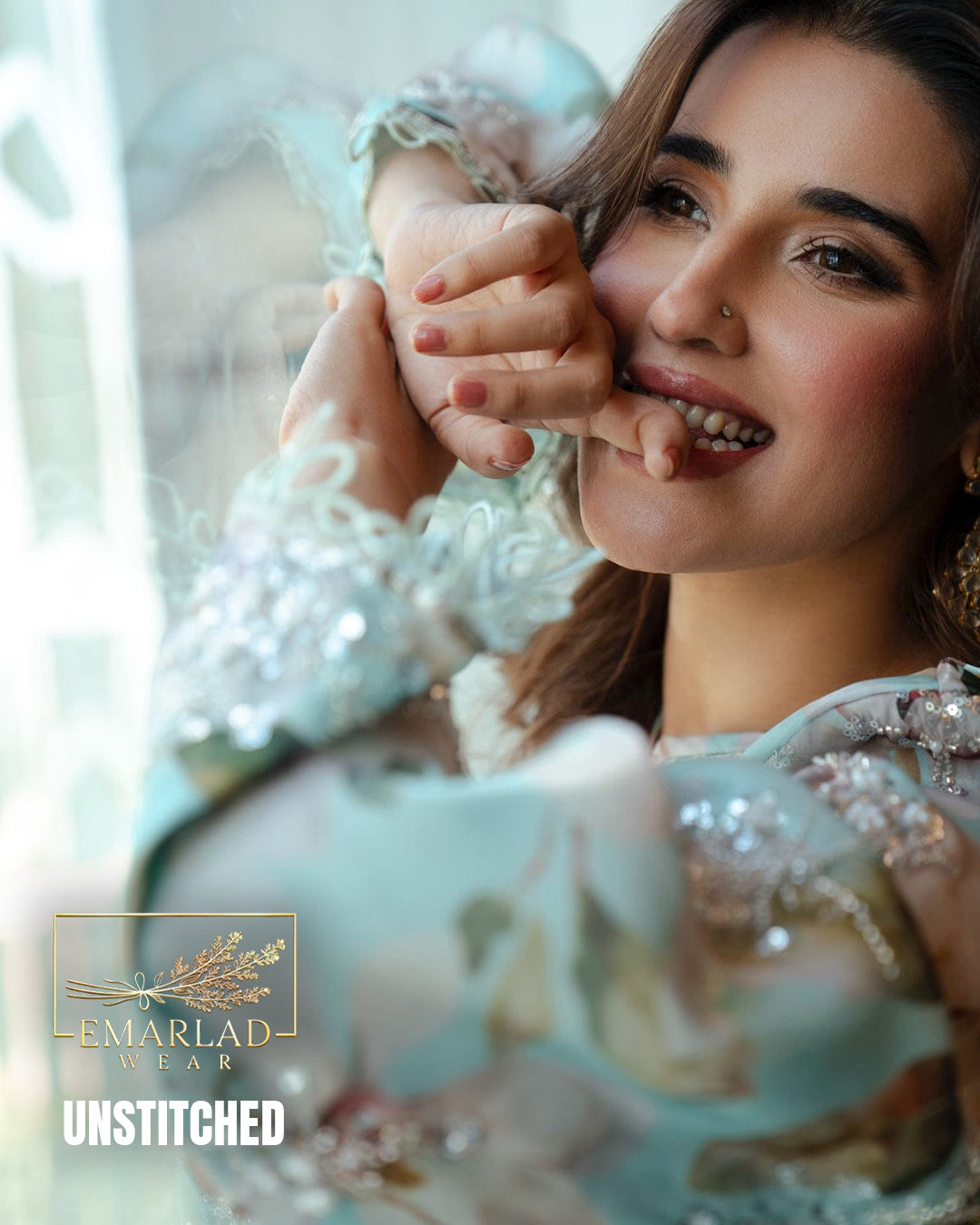 Aneela’s Luxury Lawn Sky Blue Embroidered Suit with Chiffon Dupatta – Ready to Wear