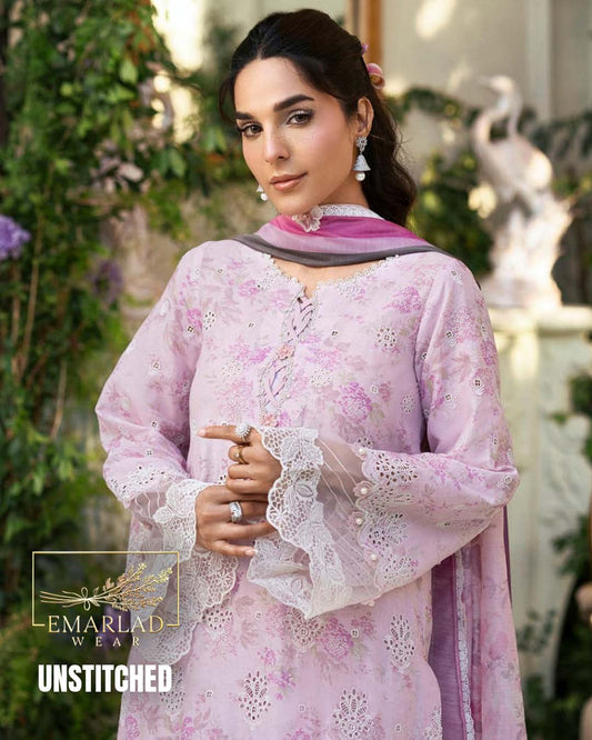Motif Pink Printed Lawn Suit with Chiffon Embroidered Dupatta