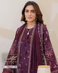 Imrozia Dark Purple Luxury Embroidered Lawn 3PC Suit