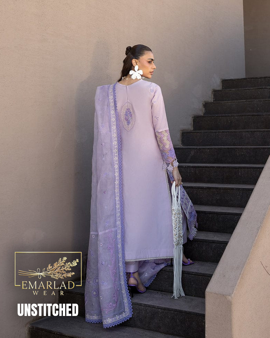 Serene by Mahnoor Lilic Purple Luxury Lawn 3 Piece Embroidered Suit