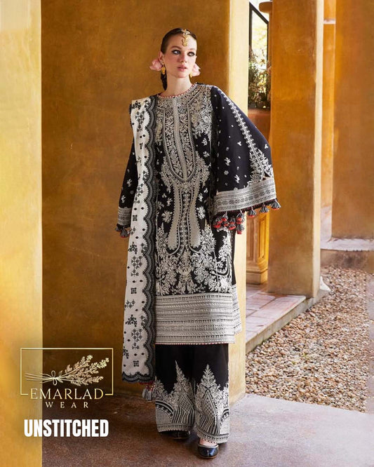 Hussain Rehar  Black & white  Embroidered Cotton collection