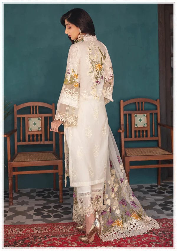 Elaf White Luxury Lawn Embroidery Collection 3pc