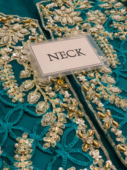 Maria B Green Wedding Collection Hand Work Organza Dress