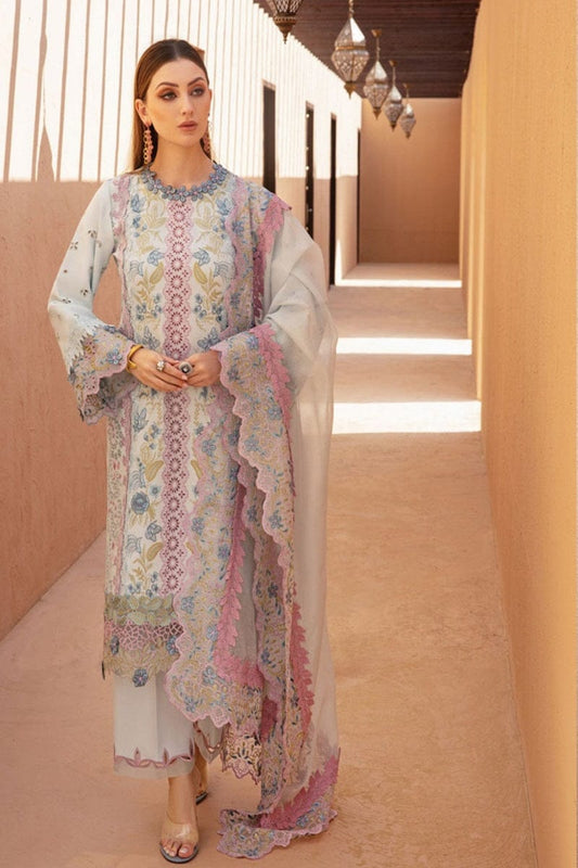 Rang Rasiya Sky Blue Luxury Lawn Chikankari Dress