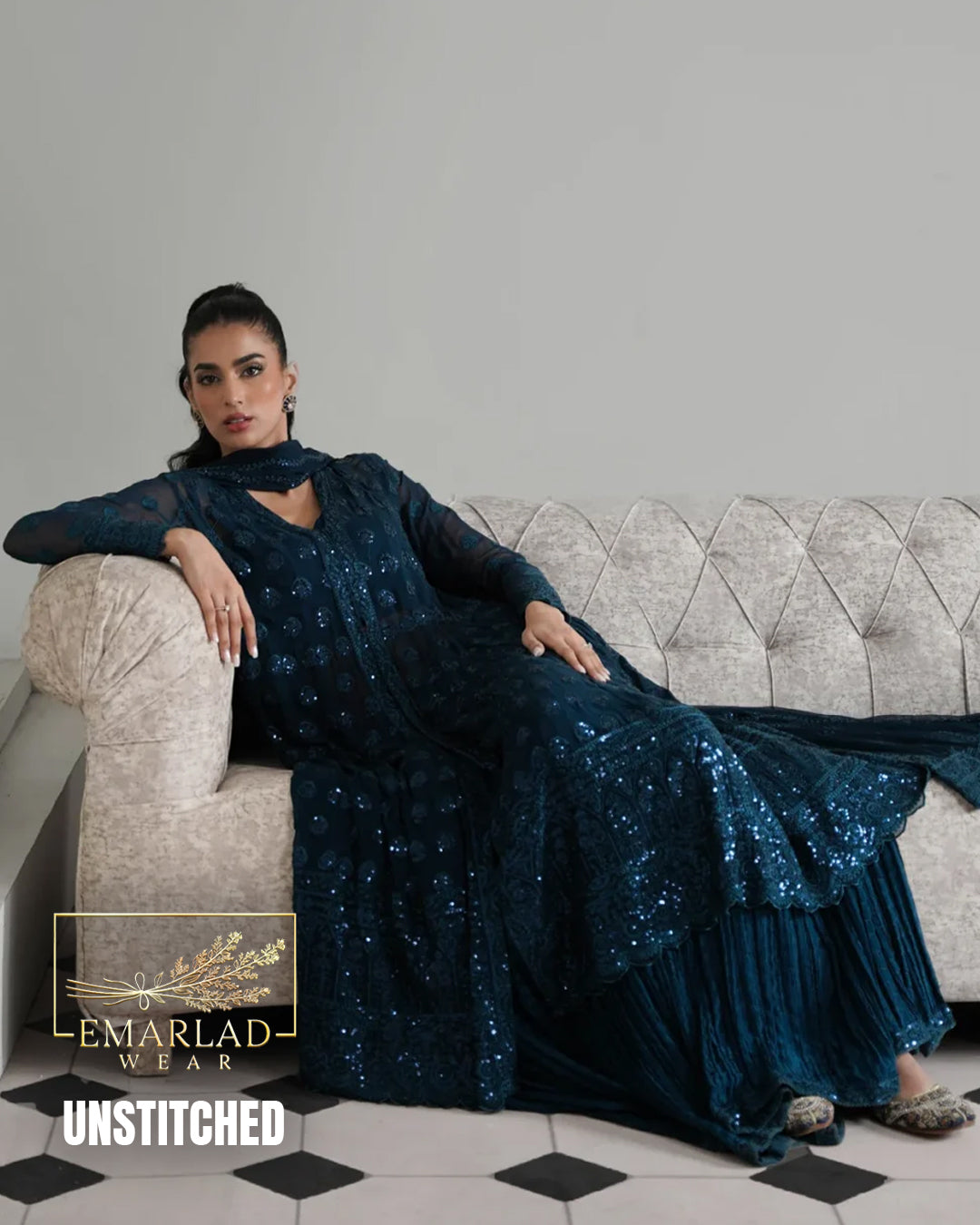 Zaib EC-26-109 Chiffon & Sharmoz Embroidered 3 Piece Suit