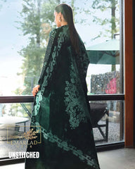 M.B  Velvet Plachi Embroidered Collection | Dark green