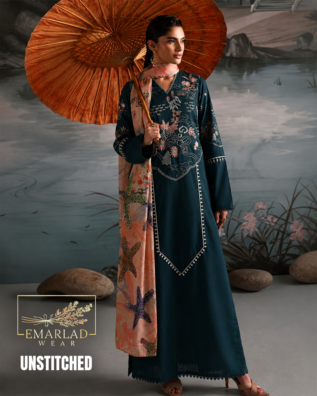 Riwayat Green Dhanak Winter Collection 3 Piece Unstitched Suit