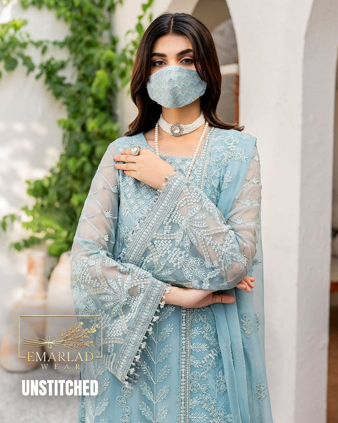 Flossie Luxury Chiffon Collection Design 5479-KA 3 Piece Unstitched Embroidered Suit