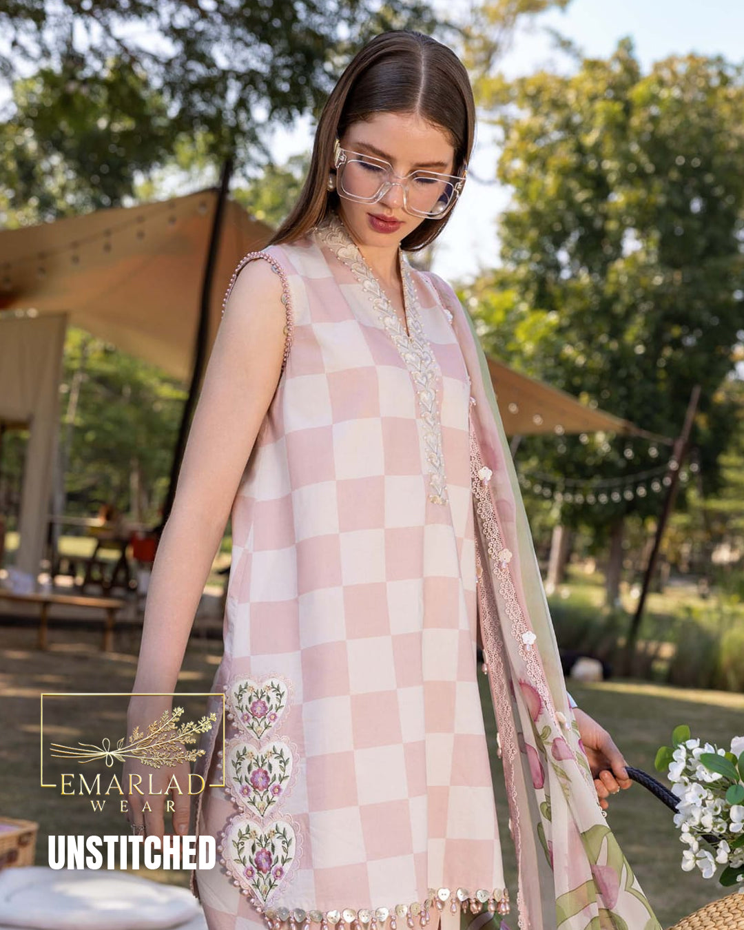 M.B M Print Lawn 2026 Pink Box 3PC Embroidered Suit | MBL-MPT-2906A/B
