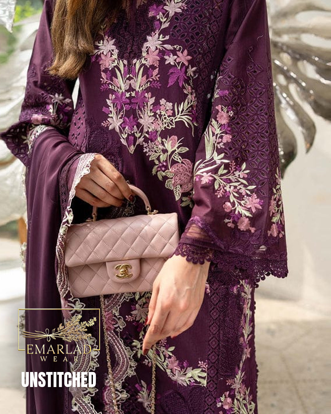 Saira Shakira Luxury Lawn 3 Piece Embroidered Suit Dark Purple – Designer Lawn Collection 2026