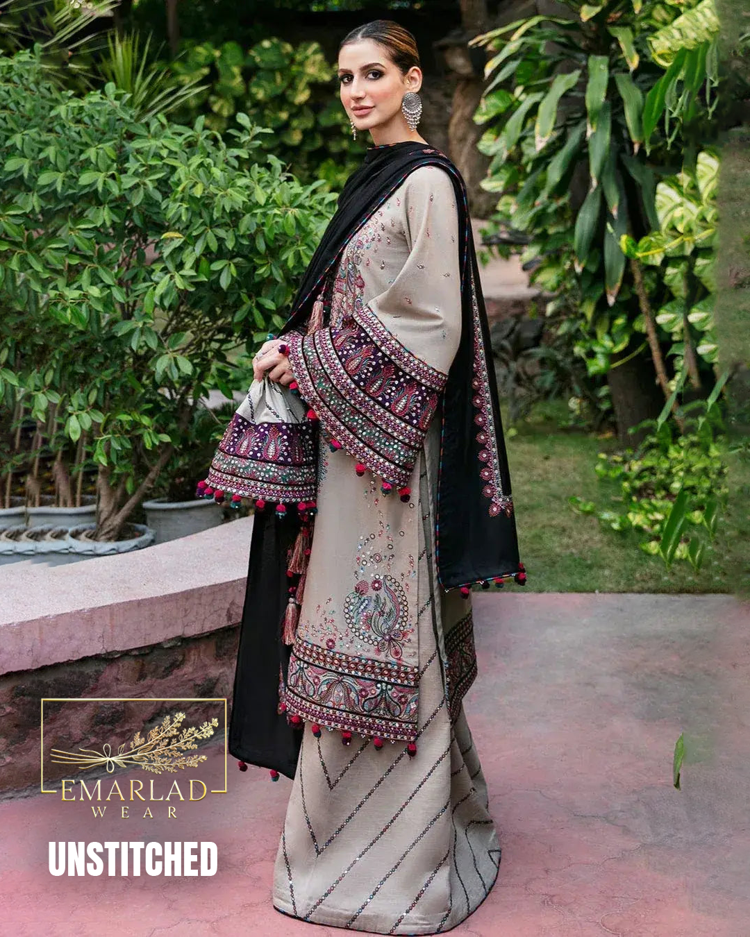 Jazmine Skin Silk A-5 Luxury Suit | Shamoze Silk & Silk Dupatta
