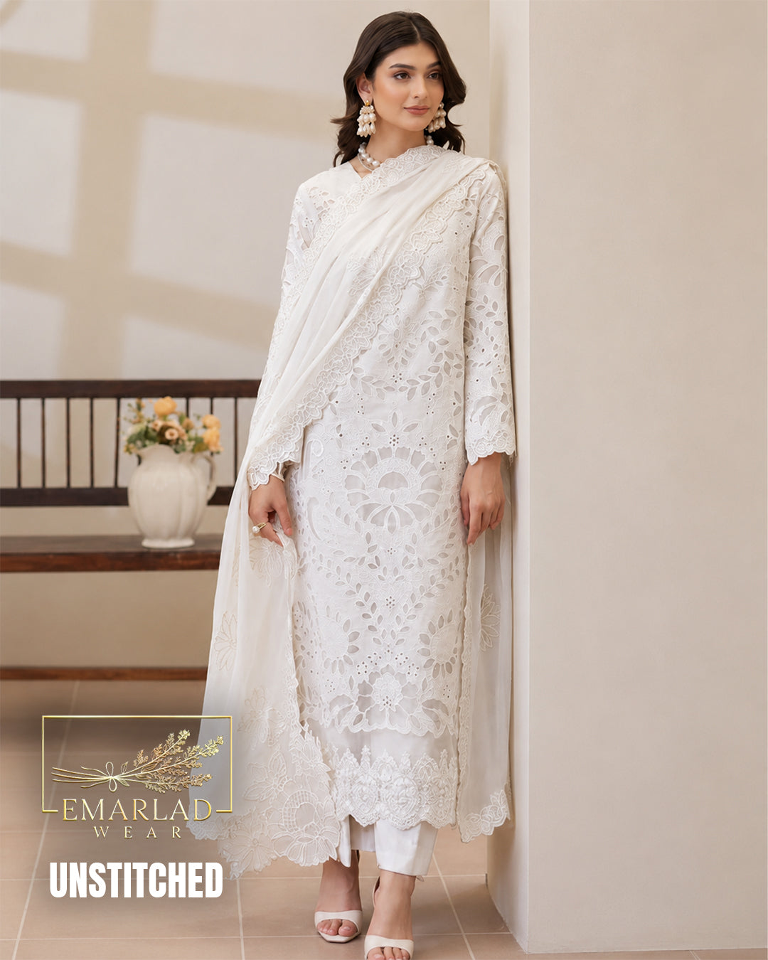 Imrozia Hit Code White Luxury Lawn Fancy Collection | Unstitched 3 Piece Suit