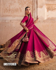 Faiza Saqlain Wedding Embroidered Maxi – Shocking Pink