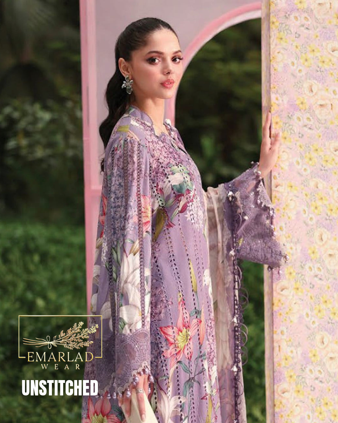 MARIA B M PRINT Vol-02 Purple Lawn Collection 2026 | Embroidered Chicken Kari 3PC Suit