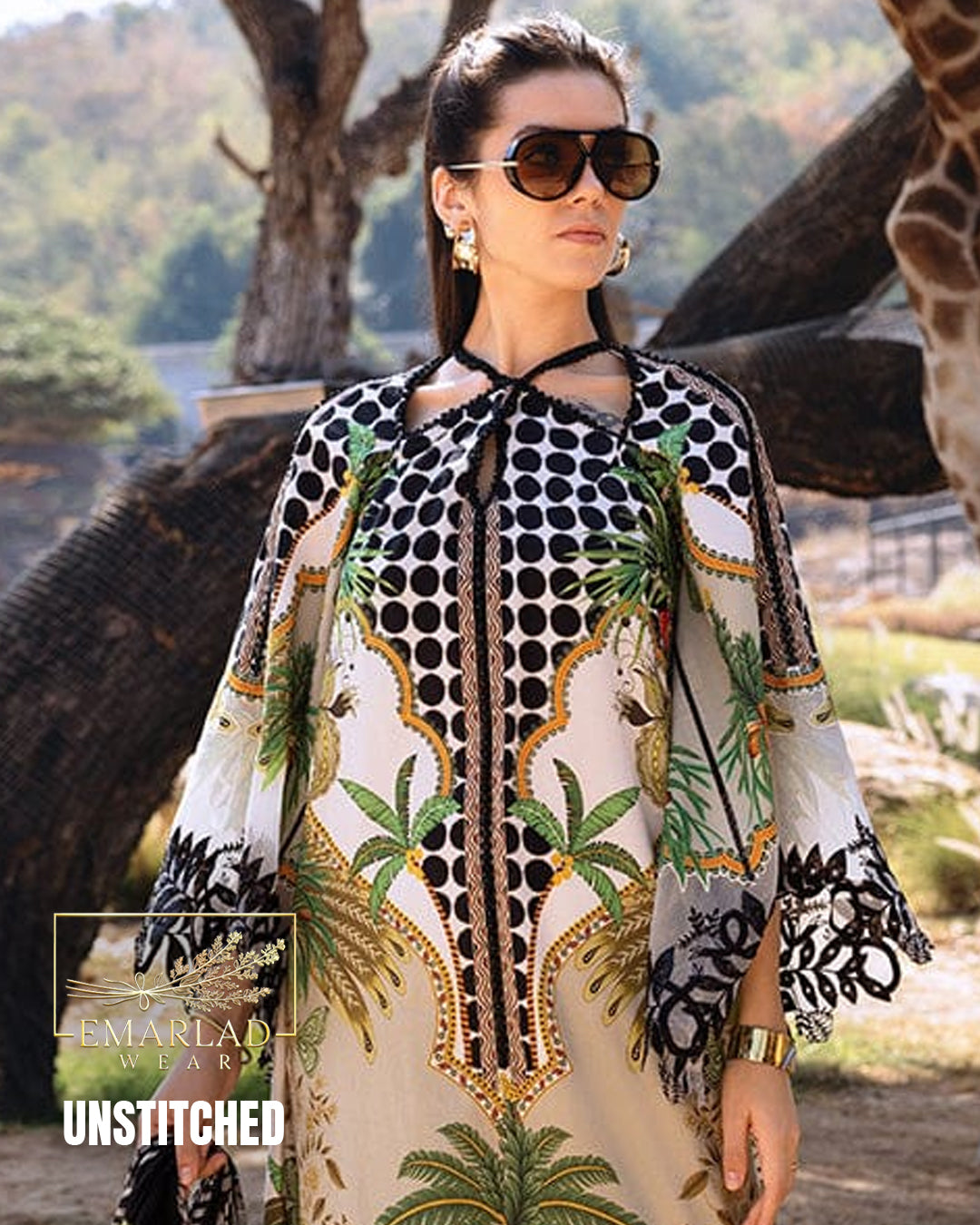 Maria B M Print Lawn Collection 2026 Safari Black 3PC Suit with Heavy Spengle Embroidery