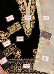 Zainab Chottani Embroidery Velvet Black Formal Collection