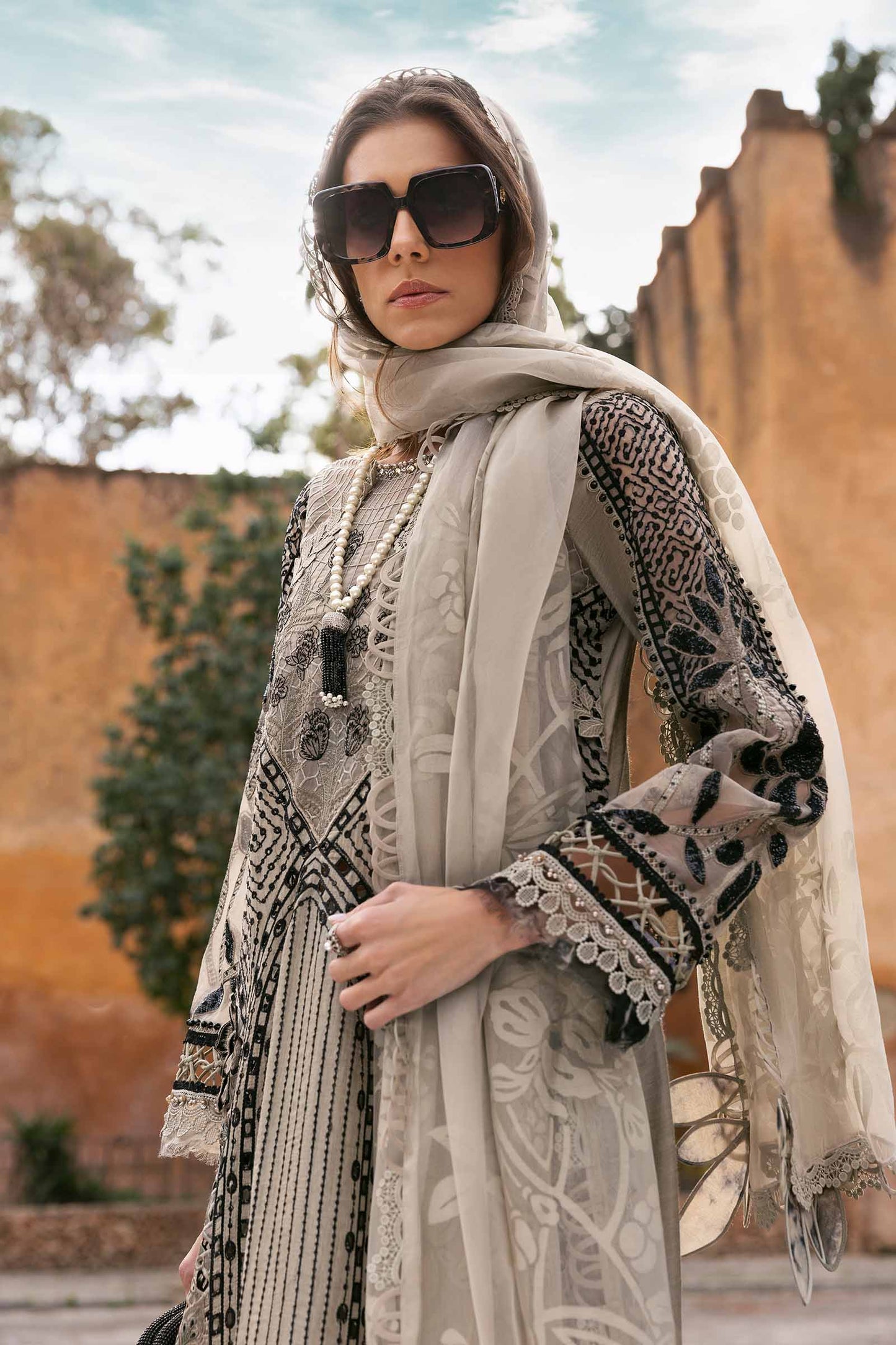 Maria B D-2510-B | Skin Black - Luxury Lawn Chikankari Collection Eid Collection 2025