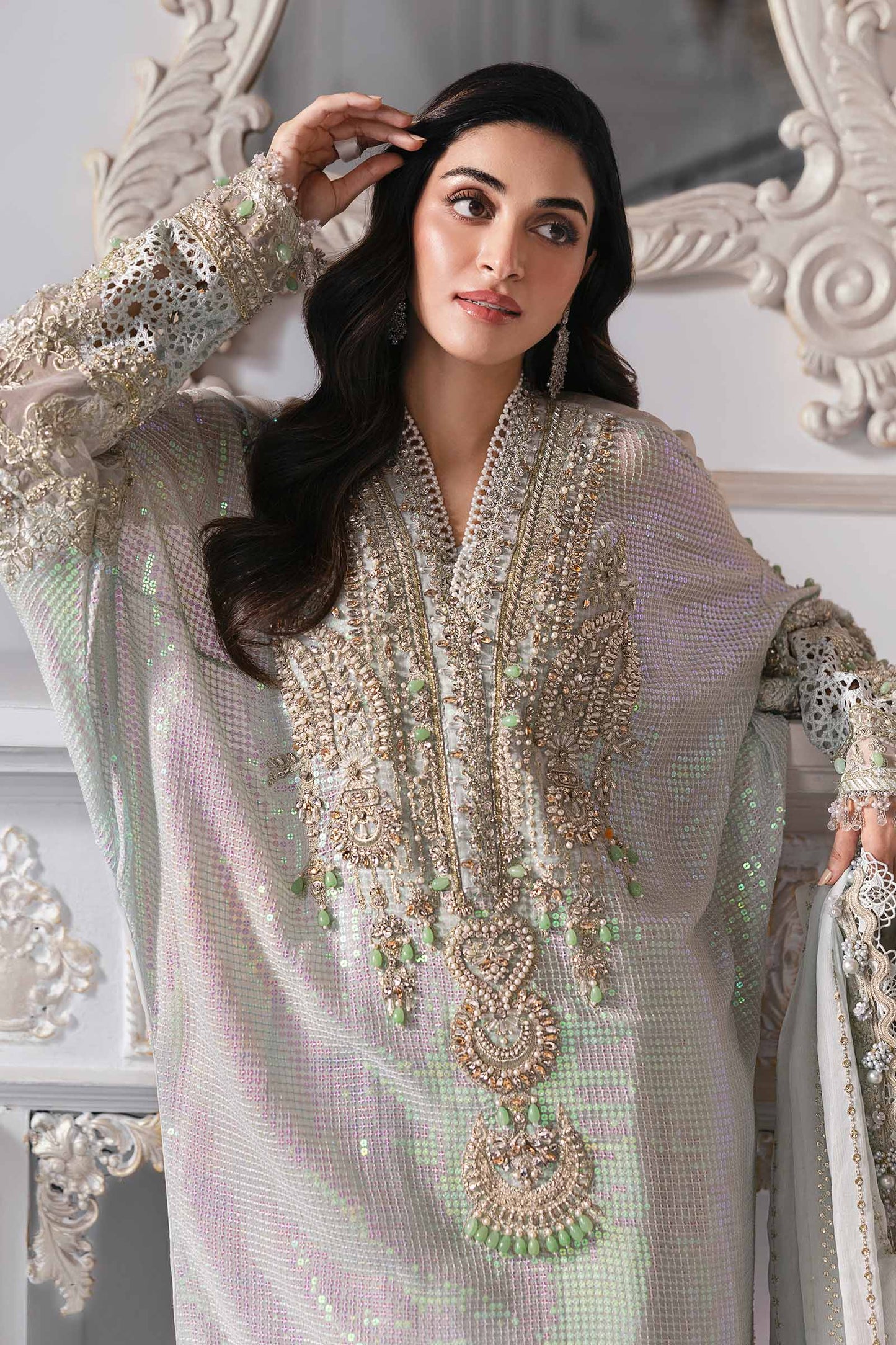 Maria B BD-3005 | Ice Blue - Chiffon Collection